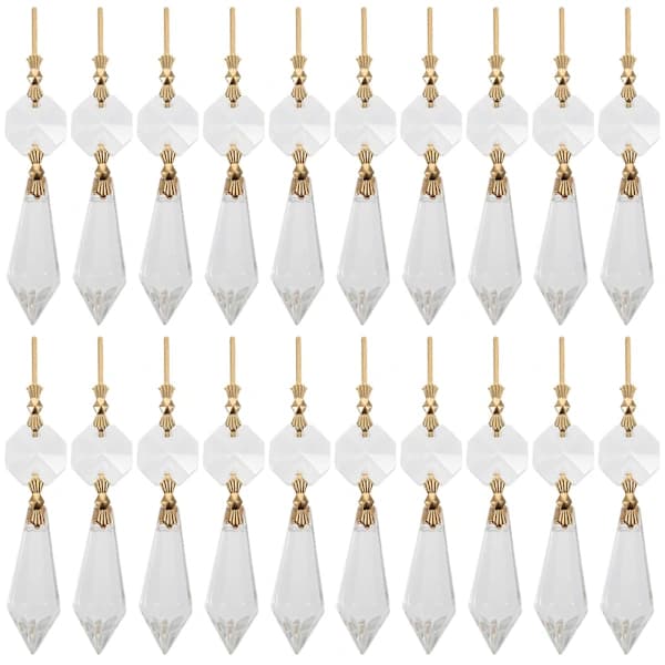 20 stk. Lysekrone Iskrystal Prismer Reservedele 7,2 x 1,2 x 0,6 cm
