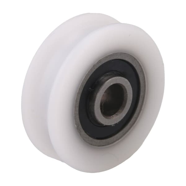 4 mm vita U-spår dörrrullar i nylon, 4-pack [JUN]