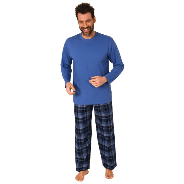 Lång pyjamas herr med rutiga flanellbyxor 012b | Fyndiq