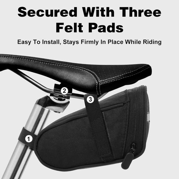 Reflective Waterproof Hardcase Saddle Bag, Compact Bikepacking for Road MTB & Foldable