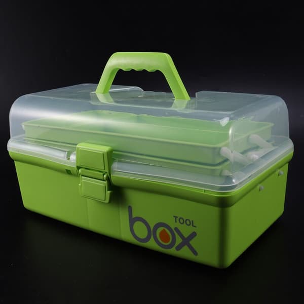 Green Multi-layer Medical Box Plastic Storage Box Portable Plastic Storage Box Office Supplies Storage Box