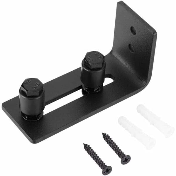 Adjustable Carbon Steel Floor Guide for Sliding Door, Compatible with Wall Mounting, Double Roller (2-Pack)