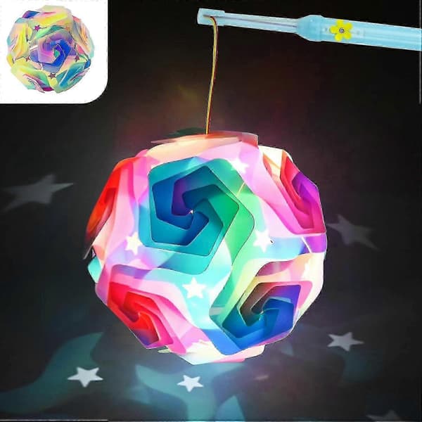 Lantern Craft Set, St. Martin's Lantern, Portable LED Lantern for Children, Lantern with Lantern Stick DIY Lantern Set 26s