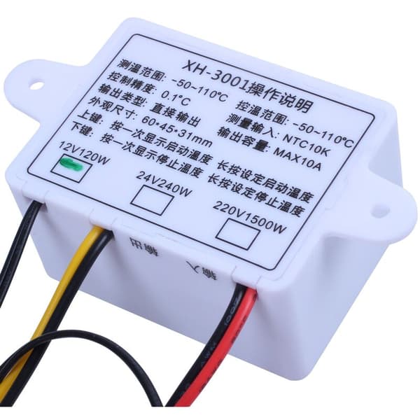 XH-W3001 Allround LED-temperaturregulator DC12V Digital termostat med sensor 2-fas värme- och kylläge