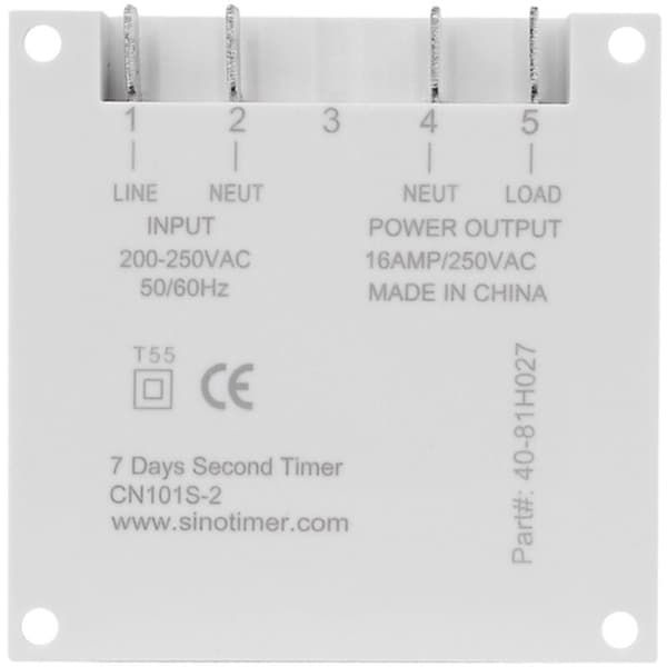 220V LCD Digital Timer 1 Sekunds Intervall Ukentlig Programmerbart Tidsrelé CN101S