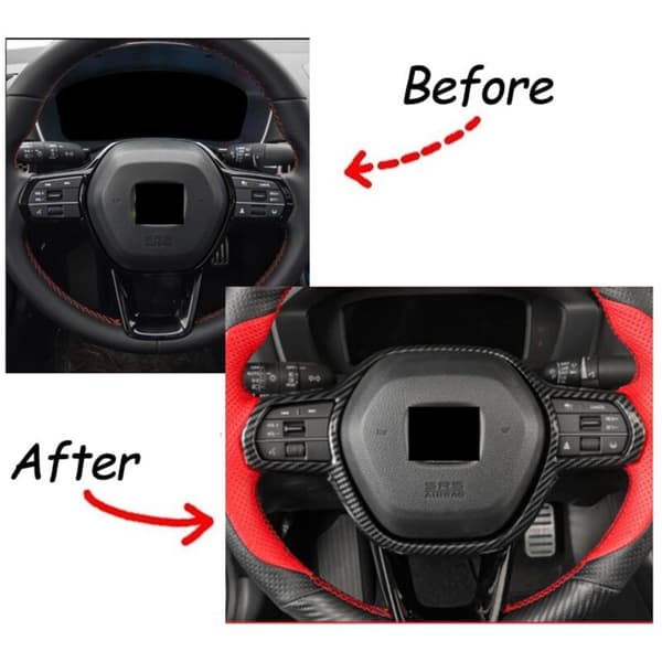 For 11th 2022 Steering Wheel Button Panel Frame Decor Sticker Car Interior Accessories, Red