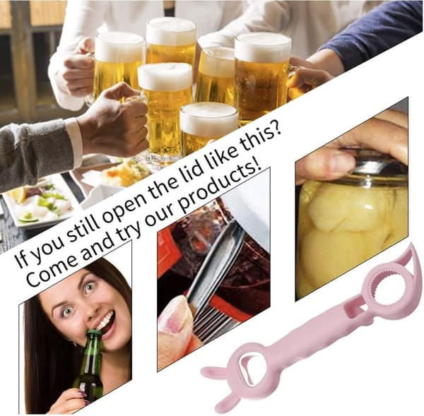 4-pack monitoimiavaajia - pullonavaaja silikonipurkkikahvalla