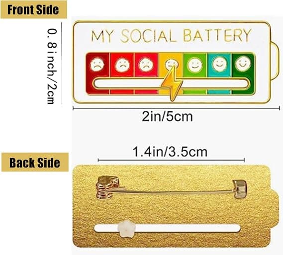 Min Sociale Batterinål - 7 Dages Humørtracker Broche