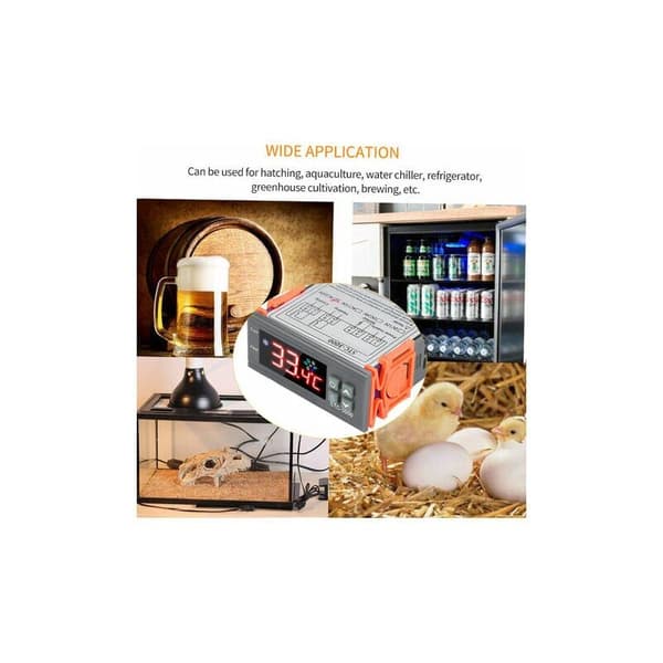 STC-3000 Mikrodatorkontroller Temperaturregulator Digital Termoregulator med NTC-prob Kall Värme Sensor - AC 110-220V