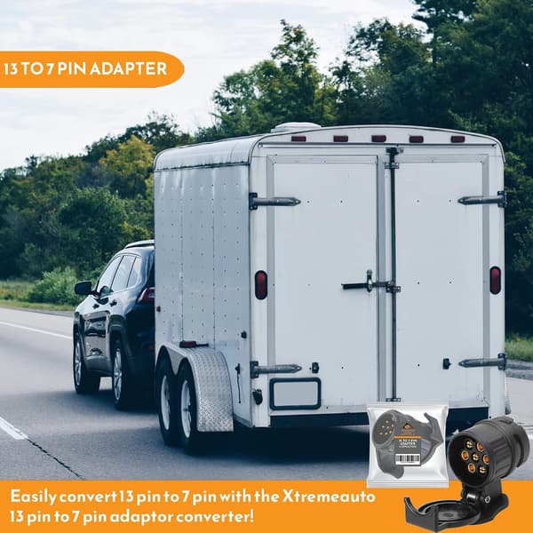 13-polet trailerstikadapter, 13 til 7-polet trailerstikadapter