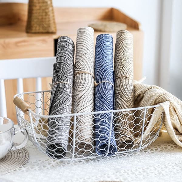 Round Home Decor Weaving Placemat Dining Table Mat, 36cm Heat Resistant Kitchen Non-Slip Mat