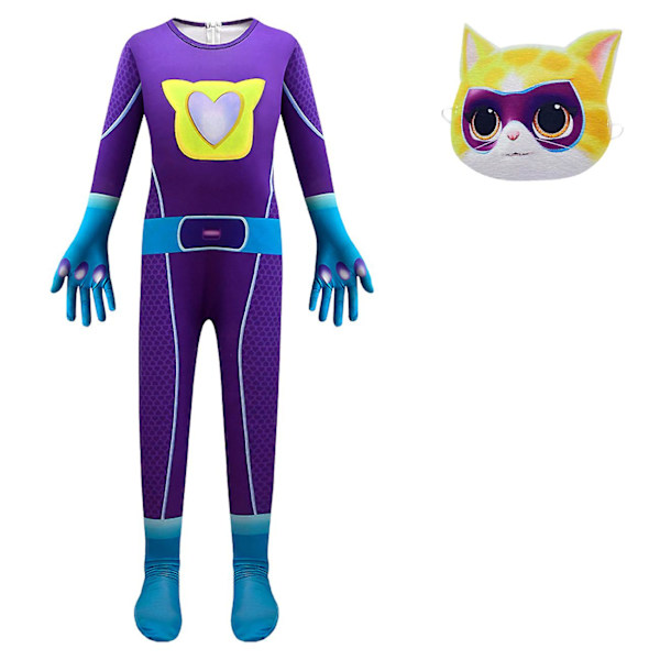 Uudet Superkitties Cosplay Haalarit Lapsille Puvut Halloween Asu Esitys Romper Pyhäinpäivä Lasten Asu Violetti Purple 130cm