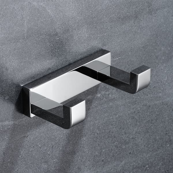 Chrome Double HookWall-mounted double towel hook in polished chromeSirius double coat hook, chrome