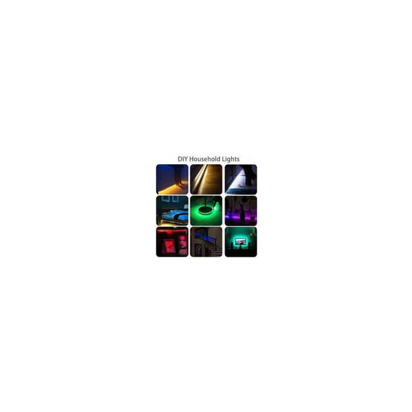 LED-stripe 5V-stripe med USB-oppladbar minitangentkontroll 2 meter dekorativ stripe