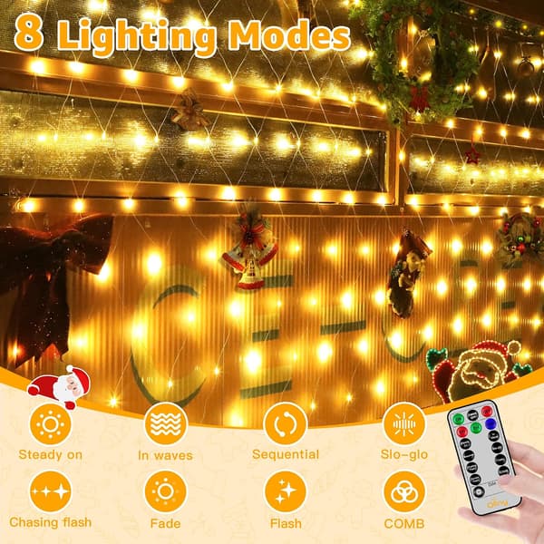 8-Mode IP67 Waterproof Outdoor Net Lights with Remote Control-FY-