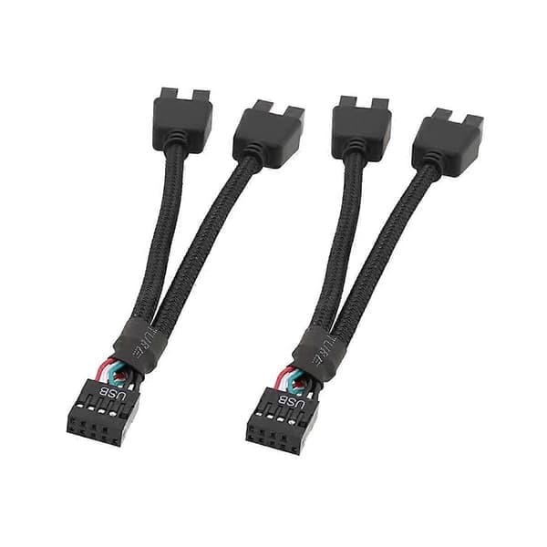 2 stk USB-forlængerkabler til bundkort 9-pin 1 hun til 2 han Y-splitter Audio HD-forlængerkabel til PC-DIY