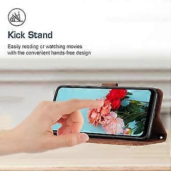 Compatible with Honor X5 Wallet Case with Card Pocket and Stand Function - Brown Brown Brown