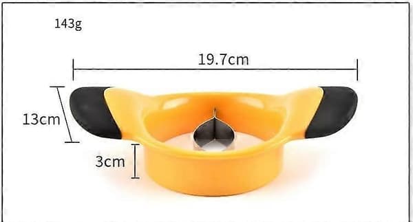 Mango Splitter, Mango Slicer, Stainless Steel Mango Slicer, with Soft Handles, Portable, Yellow
