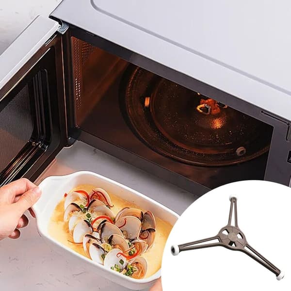 Triangulär bricka, mikrovågsugnsbricka hållare stativ, mikrovågsugn roterande ring, för 24,5 cm mikrovågsdelar platt glasplatta