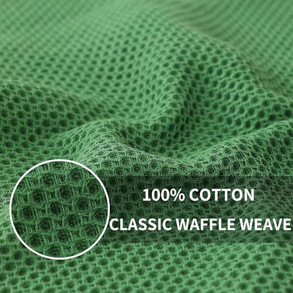 Våfflade kökshanddukar i bomull, ultramjuka, absorberande och snabbtorkande, 6-pack Olive green