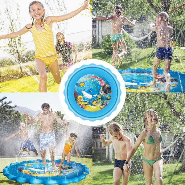 150 cm Plaskmatta, Sprinkler och Plasklekmatta, Uppblåsbar