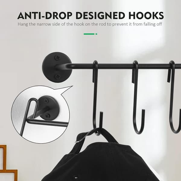 Hat Rack for Wall Baseball Cap Organizer Hanger with 20 Hooks Modern Metal Hat Rack Wall Mounted Caps Display, Set of 2