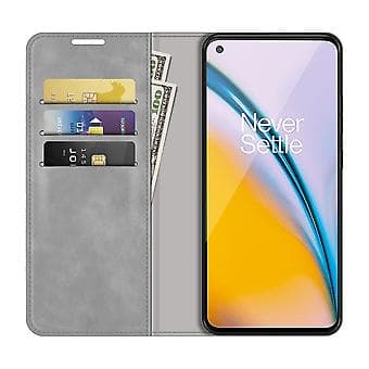 Magnetisk lærfutteral til OnePlus Nord 2 5G (grå)