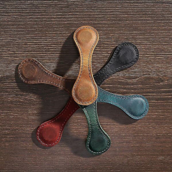 Personalized Magnetic Leather Bookmark, Handmade Reader Gift for Him or Her 6 pcs
