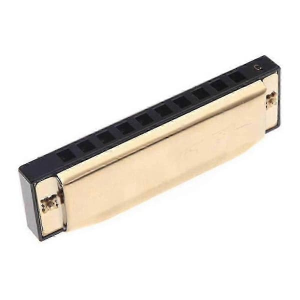 Golden Swan 10-hole harmonica in C major with case_cdb3