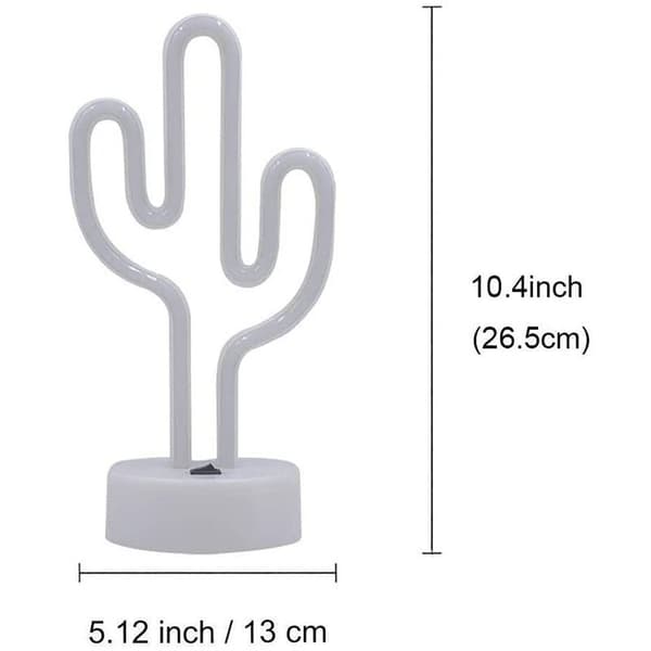 LED Neon Sign Night Cactus Shape Room Sign Decoration USB Powered with Base