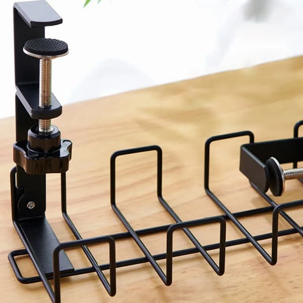 Cable Tray Desk Cable Management Desk for Workplace Organization Cable Holder Cable Tray Table (Black)