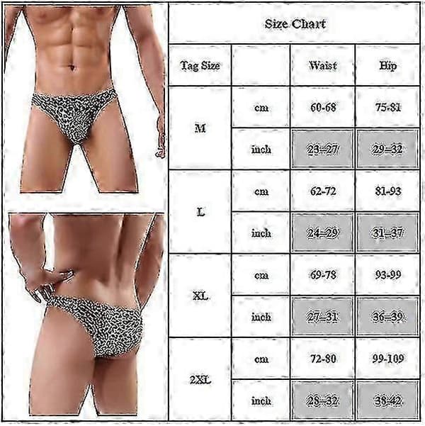 Sexy leopardtruser for menn, lav midje, undertøy, bomullstringtruser 2XL Kaffe 2XL Coffee