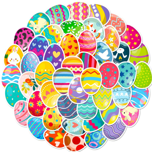 50 Easter duck egg stickers new Easter egg bunny element arrangement party stickers