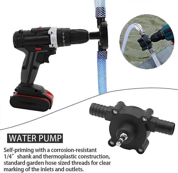 Elektrisk Borrpump, Vattenpump Bärbar Självsugande Pump Hushåll Liten Vattenpump