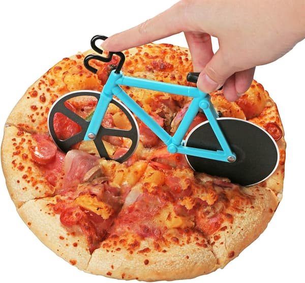 Pizzakutter, Sykkelpizzakutter Hjul Doble Rustfrie Stål Super skarpe Blader Kutter med Non-stick Belegg
