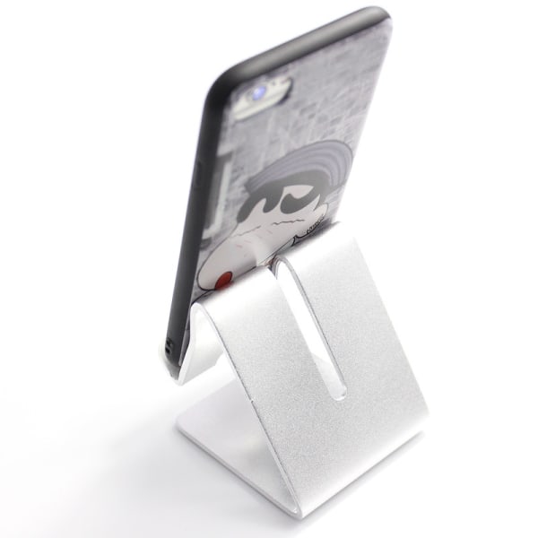 Stationär mobiltelefonställ hopfällbart bärbart stativ aluminiumlegering lazy tablettställ metallställ (silverfärgat)