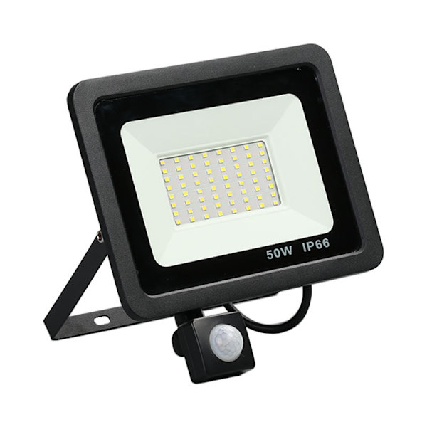 50W LED Liiketunnistinvalonheitin, 1P66 Vedenpitävä Ulko-LED-valonheitin, 6500K Ulko-LED-valonheitin