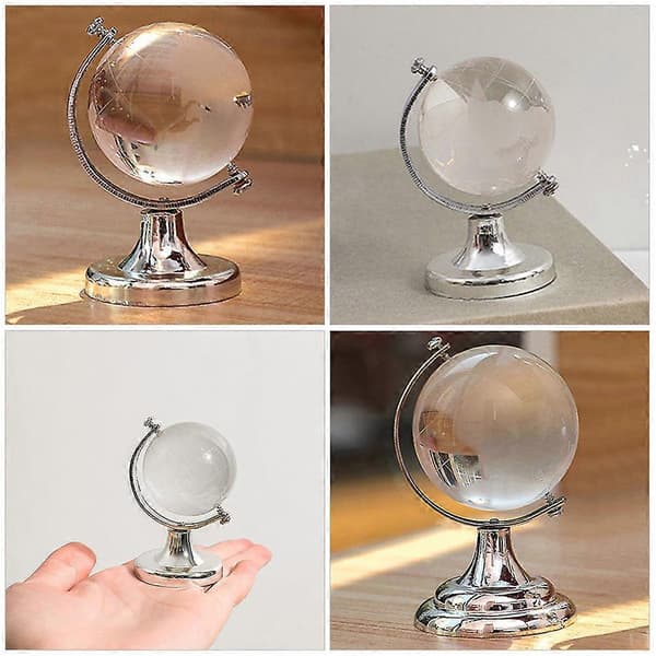 Krystallkule Skrivebordsglobus Modell for Dekorasjon 3 stk Transparent Ornament [DB]