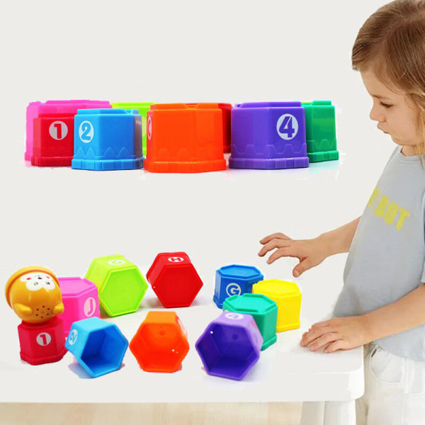 11 st Stacking Cubes Toy, Nesting Cup Cup, Educational
