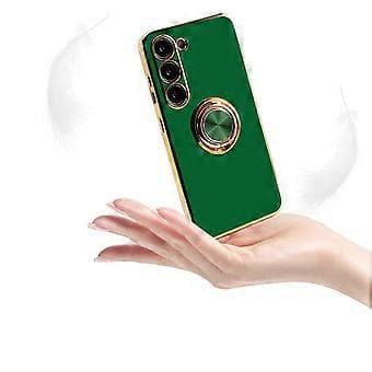for Samsung Galaxy S23 5G Case, S23 Protective Case with 360 Rotating Ring, Shockproof Phone Case, GreenNo screen protector included