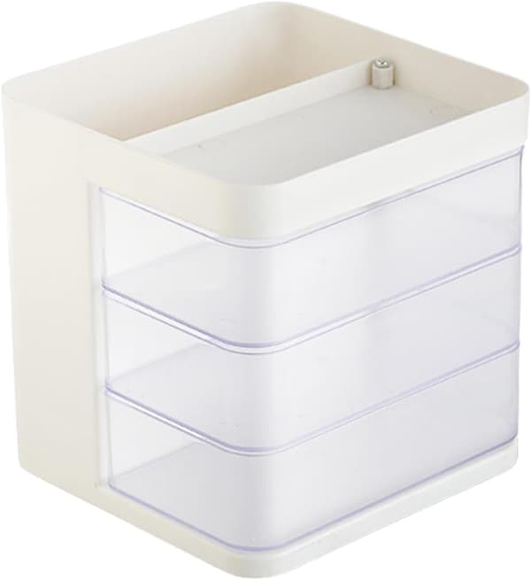 Makeup and Skincare Organizer, Layered Makeup Storage Box, Cosmetic Storage Box, Office Makeup Organizer, Makeup Storage Box[DB] White. White.