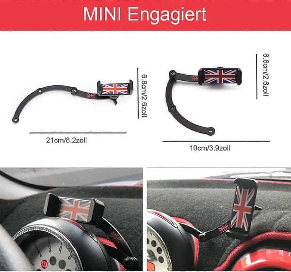 Mini Cooper 360 Invisible Foldable Mobile Phone Holder for Mini Cooper R55 R56 R57 R60 R61 (Mini R)