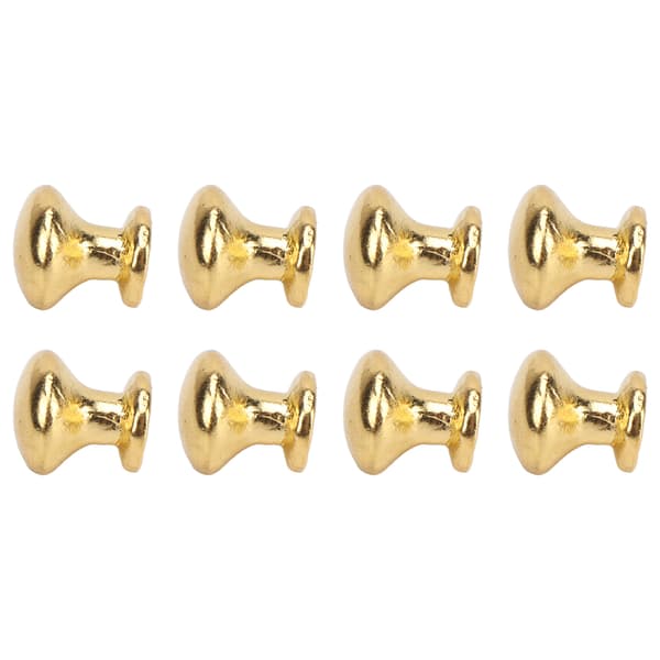 8pcs 1:12 Miniature Round Head Pull Handle Metal Simple Style Dollhouse Door Handle Knobs Gold