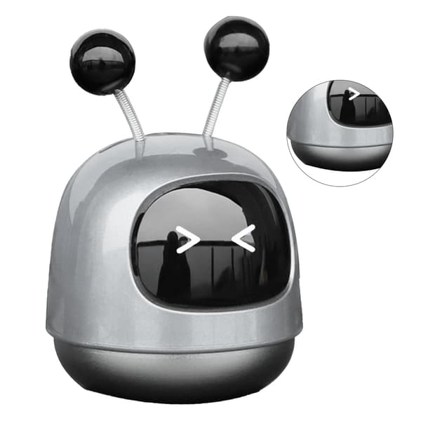 Bil aromadiffusor kreativ robotstil luftventil parfume ornament solid parfume langvarig interiørtilbehør grå