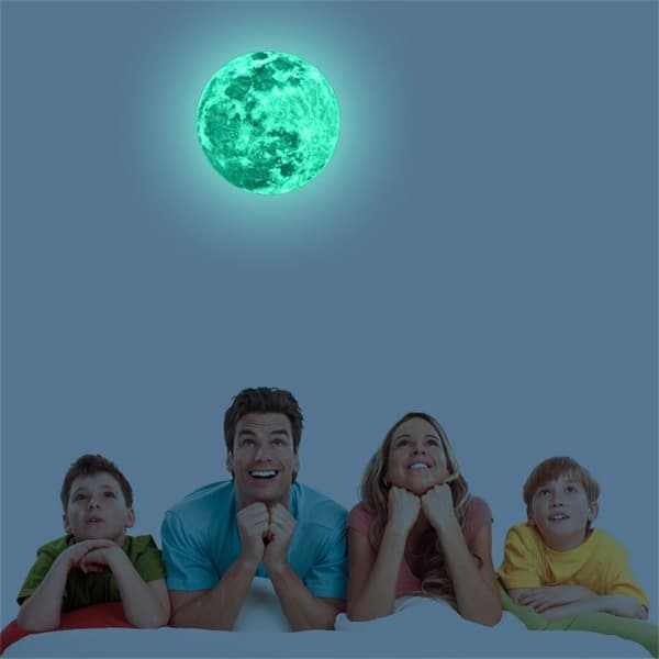 Kiddale Luminous Moon Glowing Wall or Ceiling Decoration Stickers Removable Self-Adhesive Wall Decals for Kids Room