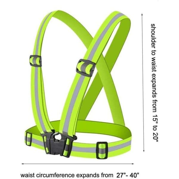 2-pack High Visibility Reflective Vests, Adjustable for Night Running, Hiking, Jogging, Dog Walking