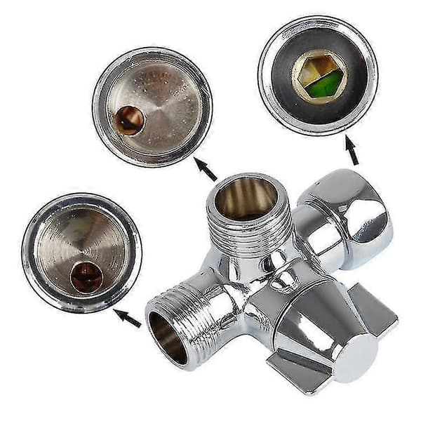 3-vejs omskifter til bruser, G1/2\" T-adapter ventiludskiftning