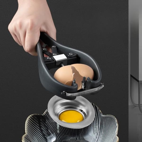 Egg Cracker, Automatic Egg Cracker, Easy Egg Shell Cutter, Egg Shell Cutter, Egg Separator, Creative Kitchen Utensils (Black)