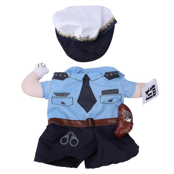 Sød politiuniform til katte og hunde (M), polyester Halloween-tøj