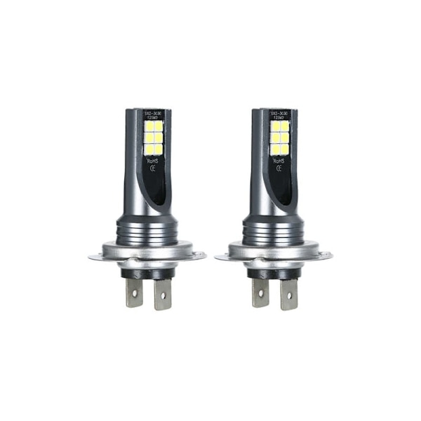 H7 Bil LED Tågelygtepære 200W Forlygte 6000K Hvid HID Decoder Sort 2 stk